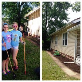 Blitz 2014 sidewalk flower bed workers